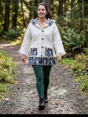 Upcycled Woven Blanket Coat M Handmade Dont Throw It Out